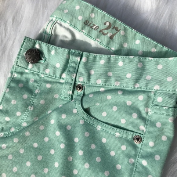 J. Crew CROPPED MATCHSTICK JEAN IN DOT SPEARMINT - Picture 3 of 6